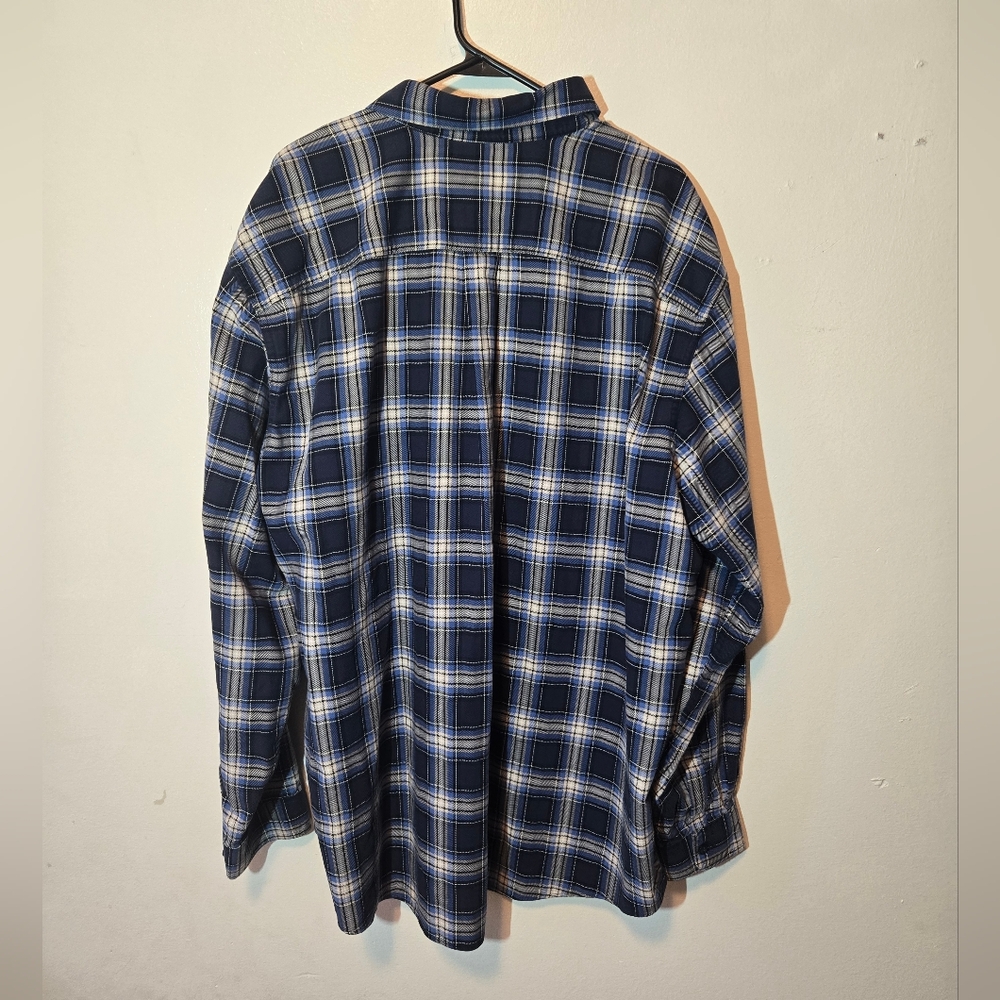 L.L Bean Men's Blue Plaid Shirt Size XXL - Picture 3 of 5